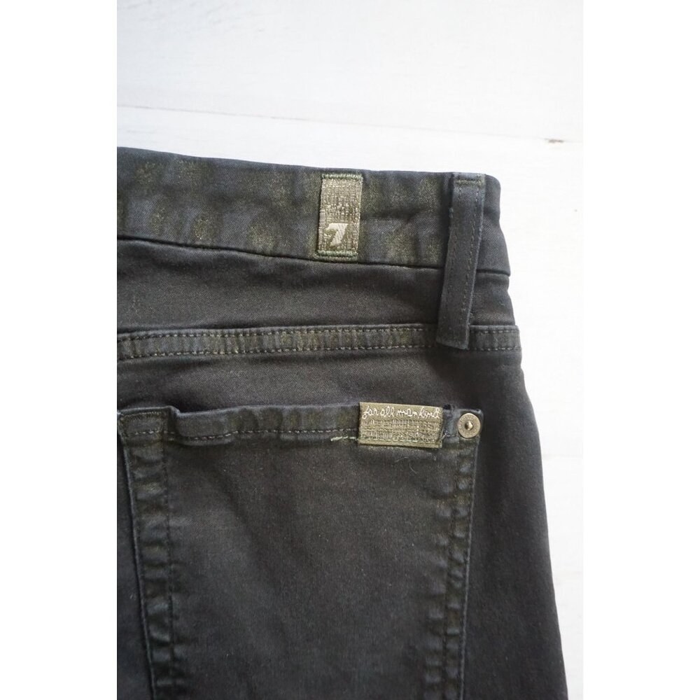 7 for All Mankind Womens Black/Hint of Gold Skinny Jeans – Size 28 - Picture 10 of 10